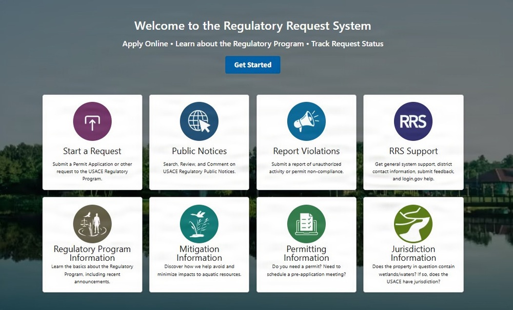 Regulatory Request System Homepage