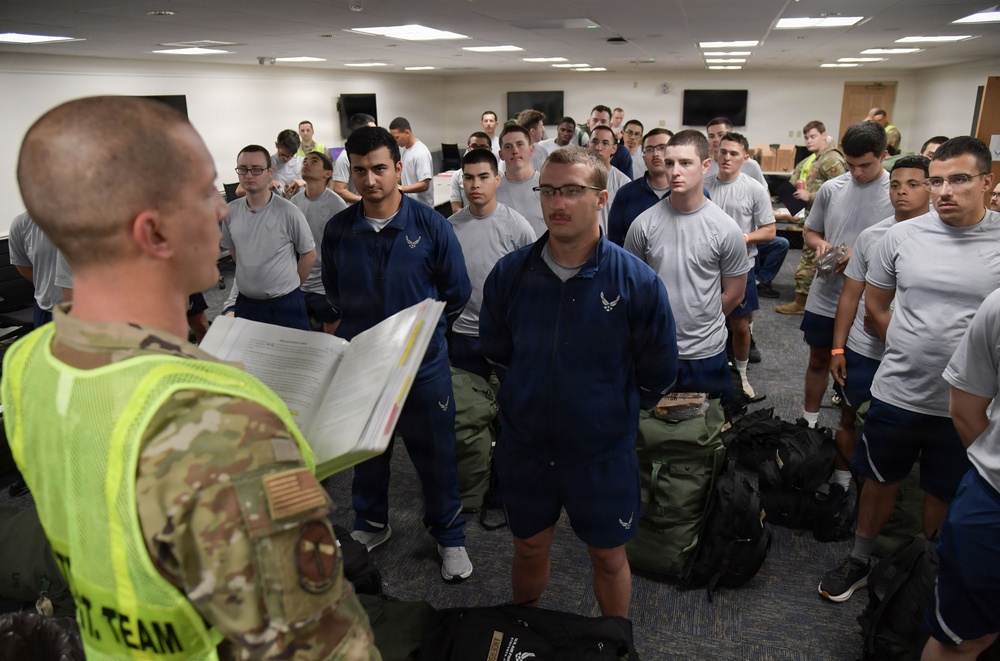 HURCON Exercise:  Airmen in-process into shelters