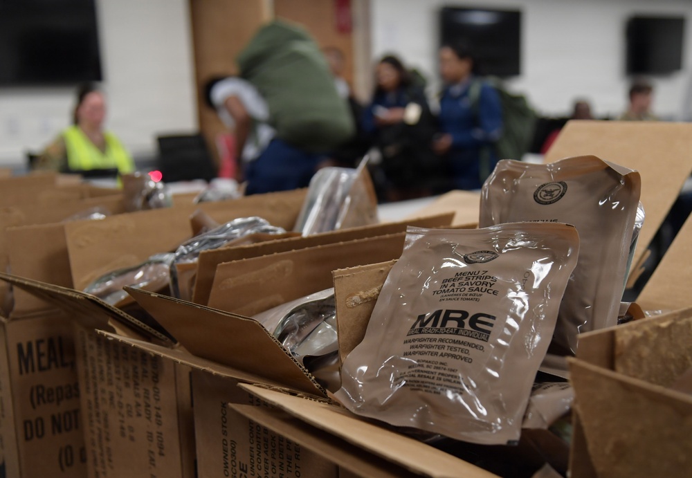 HURCON Exercise:  Airmen in-process into shelters