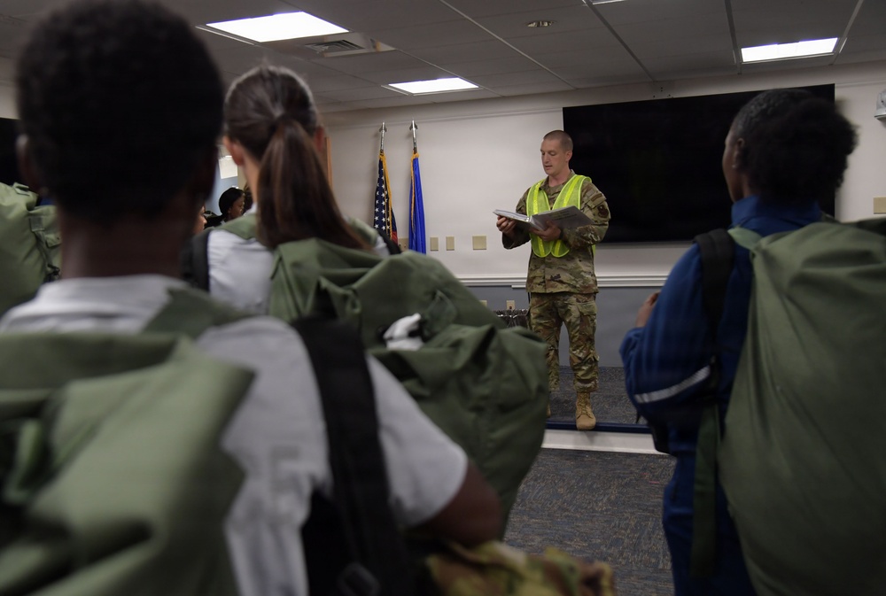 HURCON Exercise:  Airmen in-process into shelters