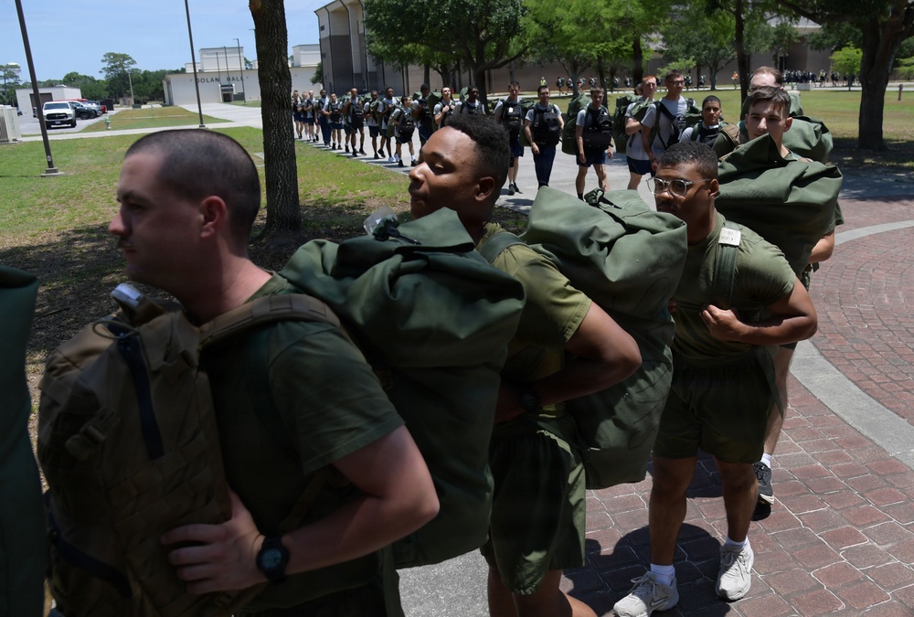 HURCON Exercise:  Airmen in-process into shelters