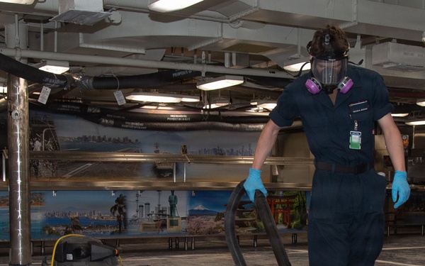 USS Ronald Reagan (CVN 76) Sailors Replace PRC On The Mess Decks