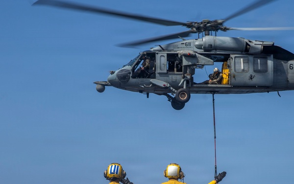 Abraham Lincoln Conducts a Vertical Replenishment with Alan Shepard