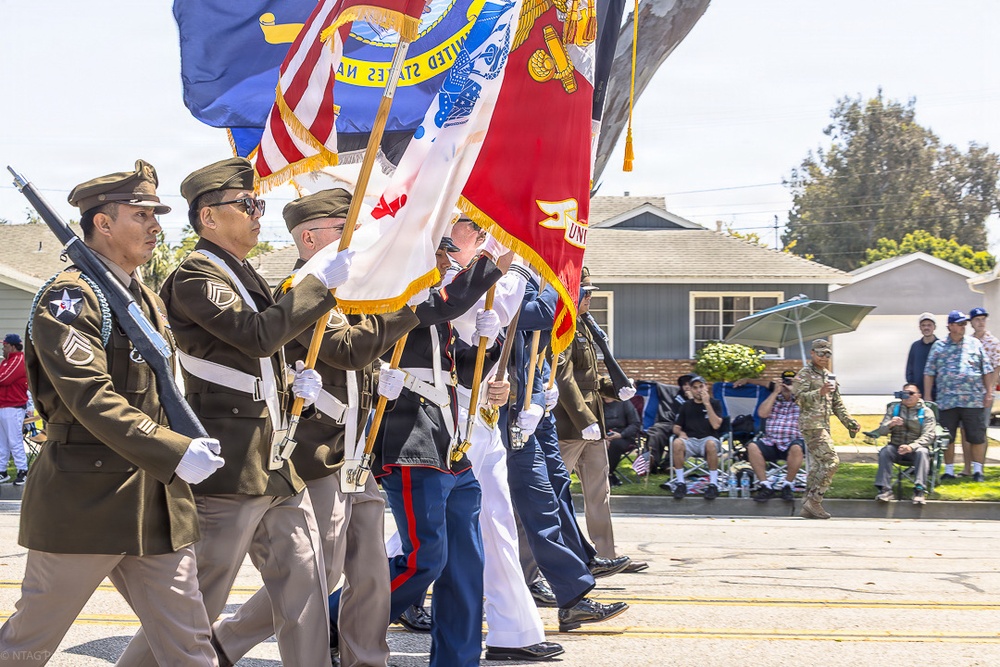 RECRUITERS ASSIGNED TO NAVY TALENT ACQUISITION GROUP PACIFIC PARTICIPATE IN THE ARMED FORCES DAY PARADE IN TORRANCE, CALIFORNIA.