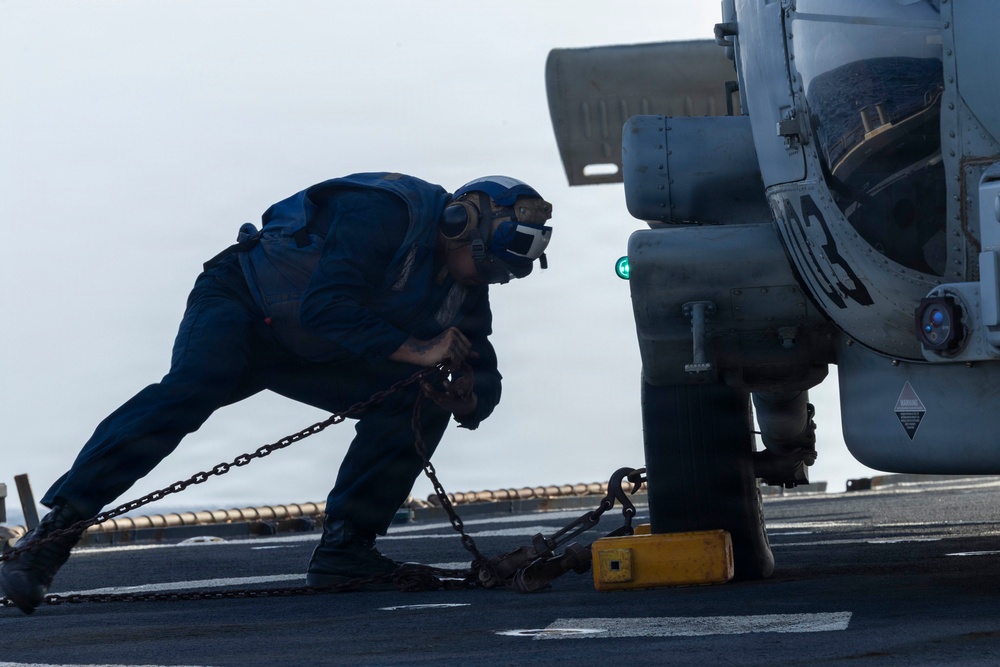 Milius Conducts Flight Operations