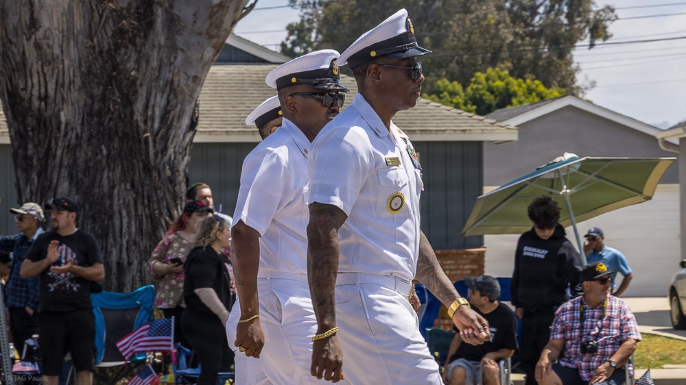 RECRUITERS ASSIGNED TO NAVY TALENT ACQUISITION GROUP PACIFIC PARTICIPATE IN THE ARMED FORCES DAY PARADE IN TORRANCE, CALIFORNIA.