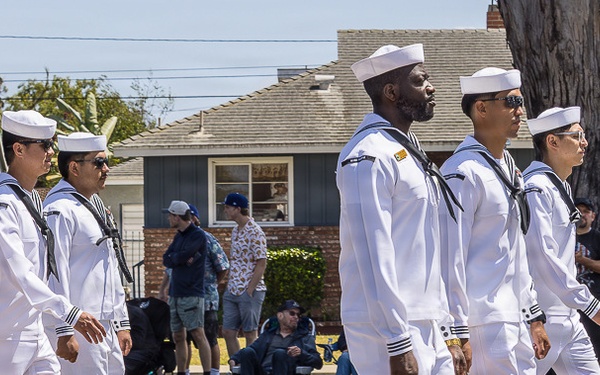 RECRUITERS ASSIGNED TO NAVY TALENT ACQUISITION GROUP PACIFIC PARTICIPATE IN THE ARMED FORCES DAY PARADE IN TORRANCE, CALIFORNIA.
