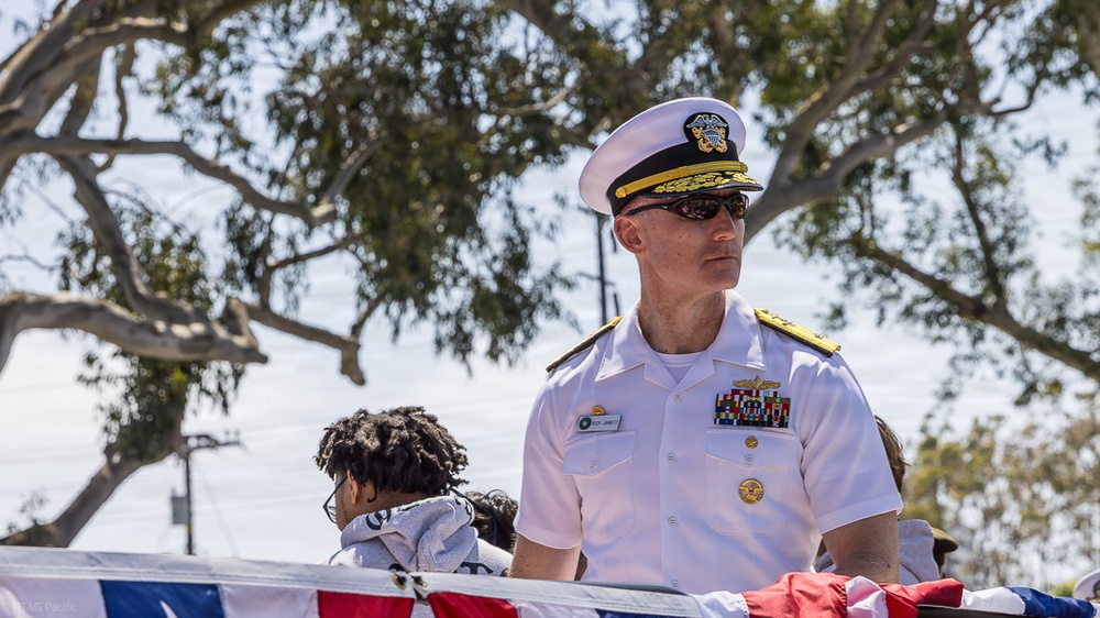 RECRUITERS ASSIGNED TO NAVY TALENT ACQUISITION GROUP PACIFIC PARTICIPATE IN THE ARMED FORCES DAY PARADE IN TORRANCE, CALIFORNIA.