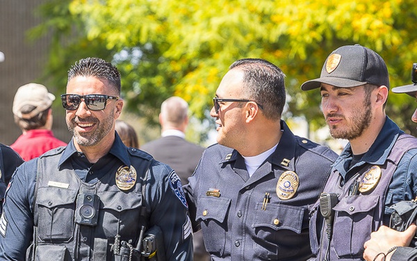 RECRUITERS ASSIGNED TO NAVY TALENT ACQUISITION GROUP PACIFIC PARTICIPATE IN THE ARMED FORCES DAY PARADE IN TORRANCE, CALIFORNIA.