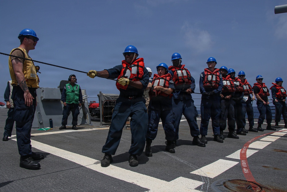 Frank E. Petersen Jr. Conducts Replenishment-At-Sea with USNS Alan Shepard