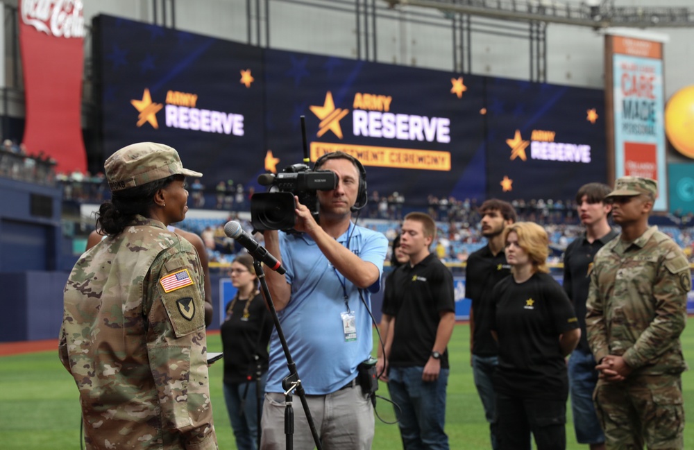 U.S. Army Reserve Enlistment Ceremony Held at Major League Baseball Stadium