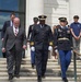 Members of law enforcement from Joint Base Myer-Henderson Hall lay wreath at Tomb of The Unknown Soldier