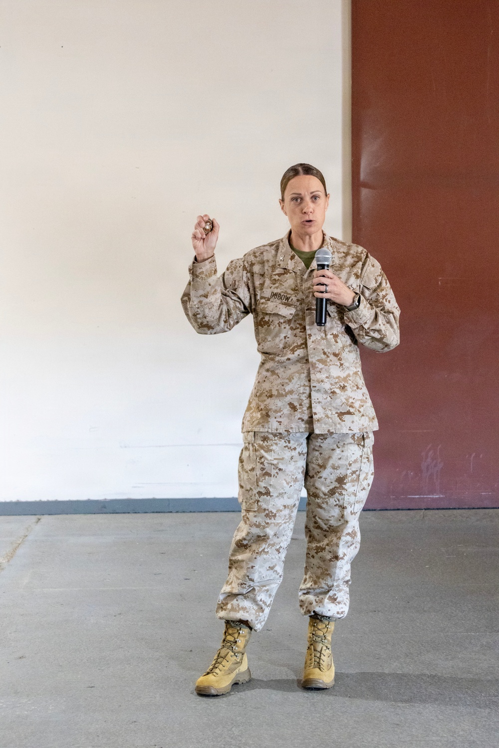 Col. Sharon Dubow, Marine Force Storage Command commanding officer, final tour at the Yermo Annex and Mounted Color Guard Stables before relinquishing MFSC command