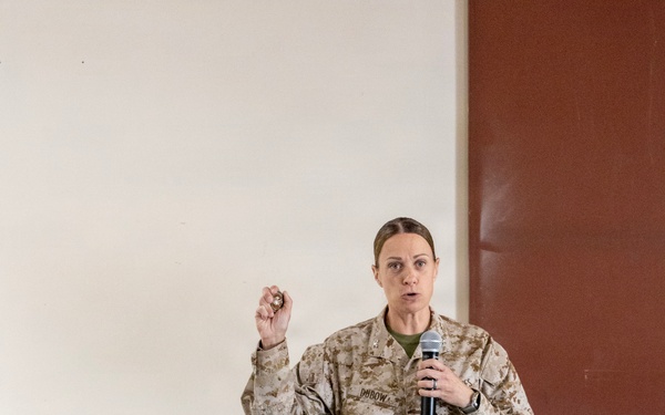 Col. Sharon Dubow, Marine Force Storage Command commanding officer, final tour at the Yermo Annex and Mounted Color Guard Stables before relinquishing MFSC command