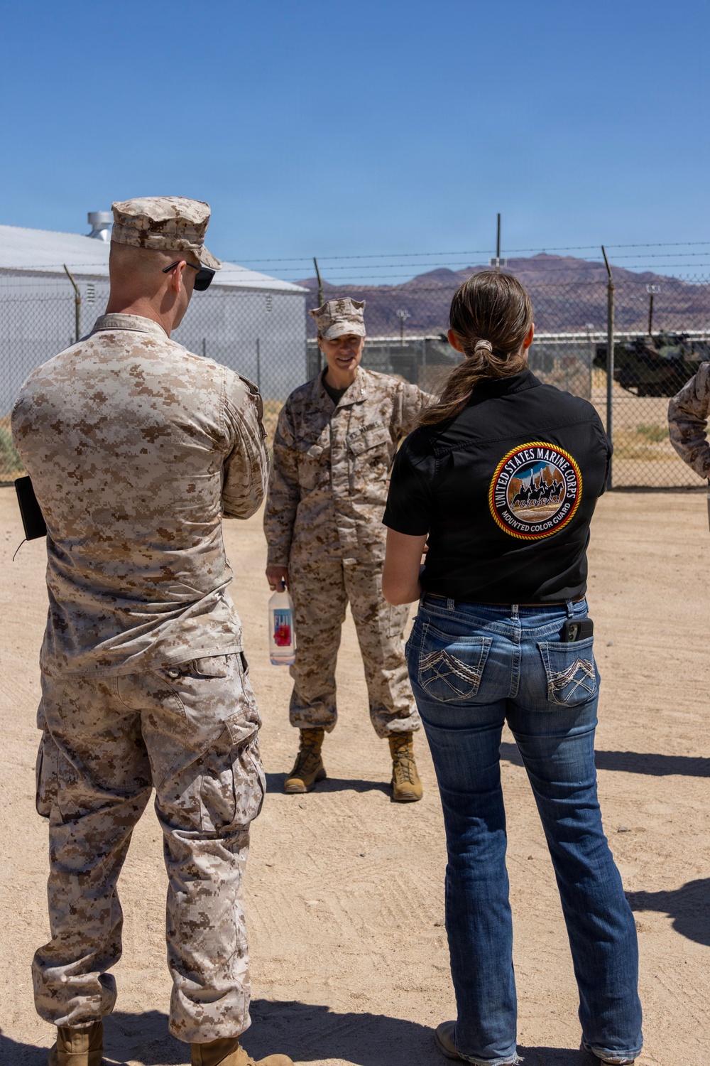 Col. Sharon Dubow, Marine Force Storage Command commanding officer, final tour at the Yermo Annex and Mounted Color Guard Stables before relinquishing MFSC command