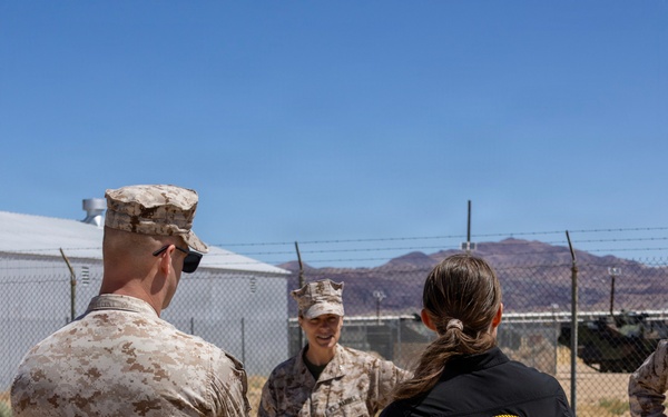 Col. Sharon Dubow, Marine Force Storage Command commanding officer, final tour at the Yermo Annex and Mounted Color Guard Stables before relinquishing MFSC command