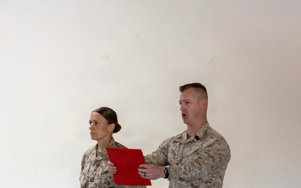 Col. Sharon Dubow, Marine Force Storage Command commanding officer, final tour at the Yermo Annex and Mounted Color Guard Stables before relinquishing MFSC command
