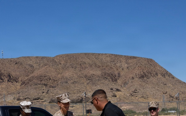 Col. Sharon Dubow, Marine Force Storage Command commanding officer, final tour at the Yermo Annex and Mounted Color Guard Stables before relinquishing MFSC command