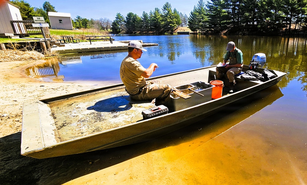 Fort McCoy natural resources fisheries team conducts spring lake surveys; study health of waterways, fish