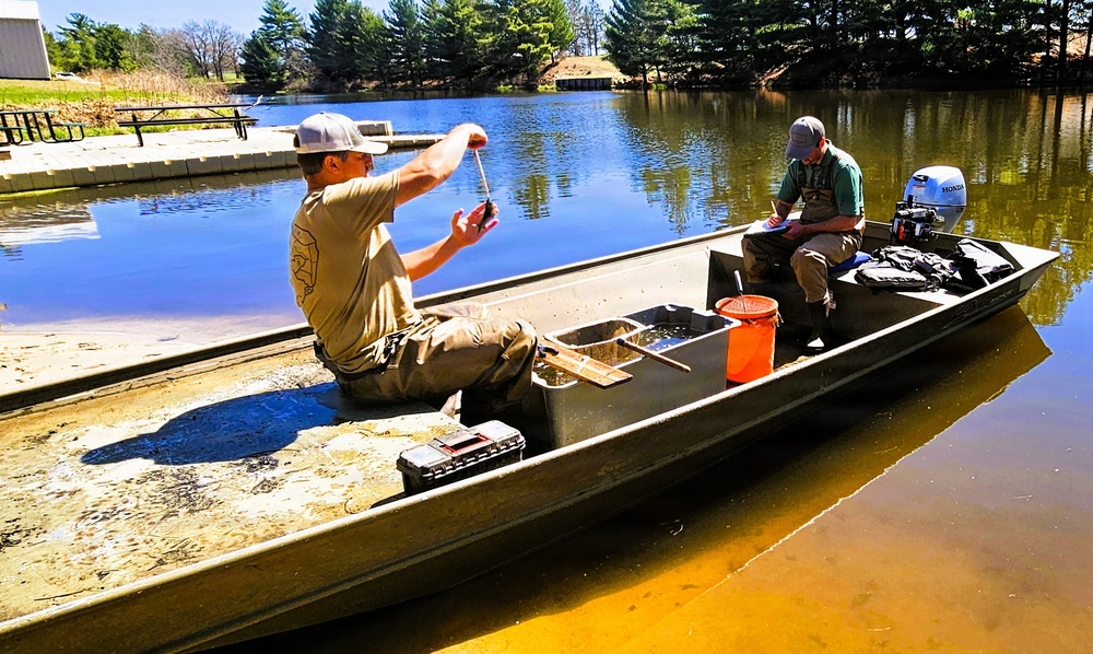 Fort McCoy natural resources fisheries team conducts spring lake surveys; study health of waterways, fish