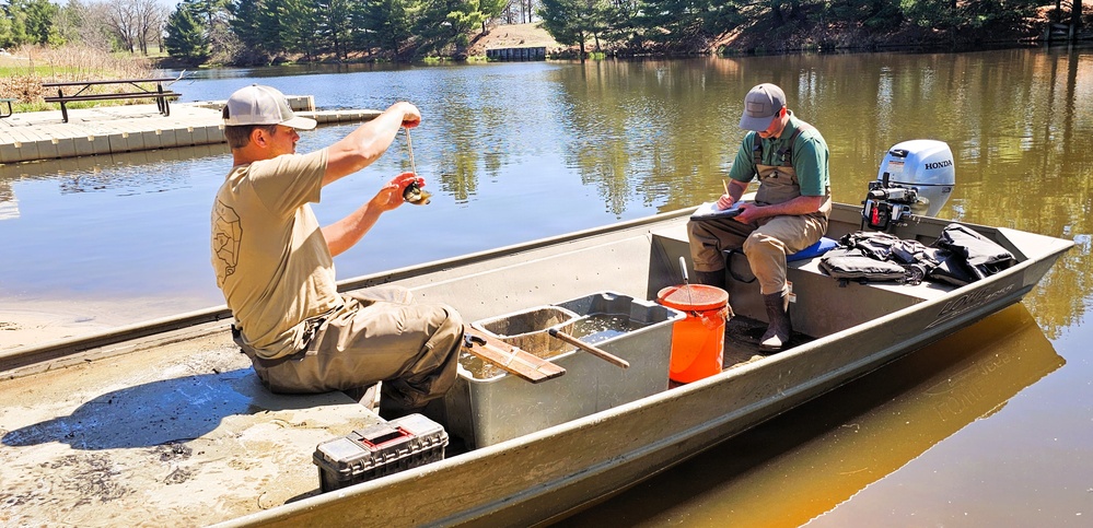 Fort McCoy natural resources fisheries team conducts spring lake surveys; study health of waterways, fish