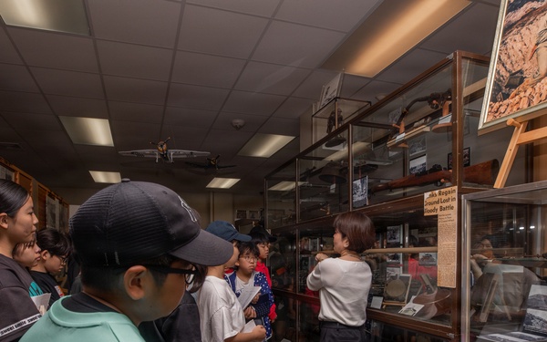 Local Okinawa Elementary students visit the Battle of Okinawa Museum aboard Camp Kinser