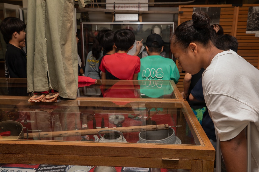 Local Okinawa Elementary students visit the Battle of Okinawa Museum aboard Camp Kinser