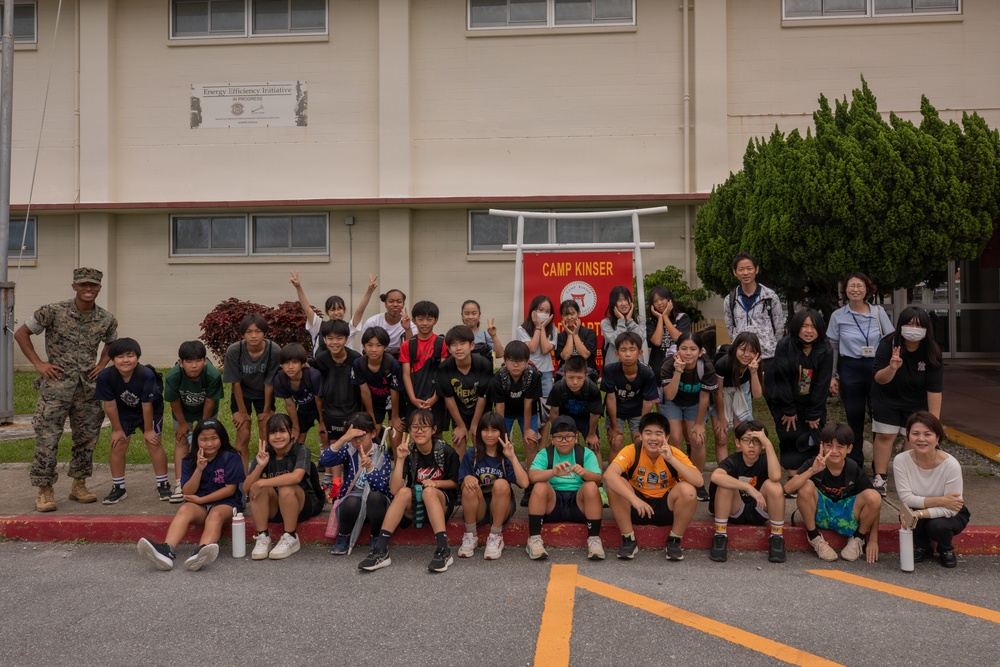 Local Okinawa Elementary students visit the Battle of Okinawa Museum aboard Camp Kinser