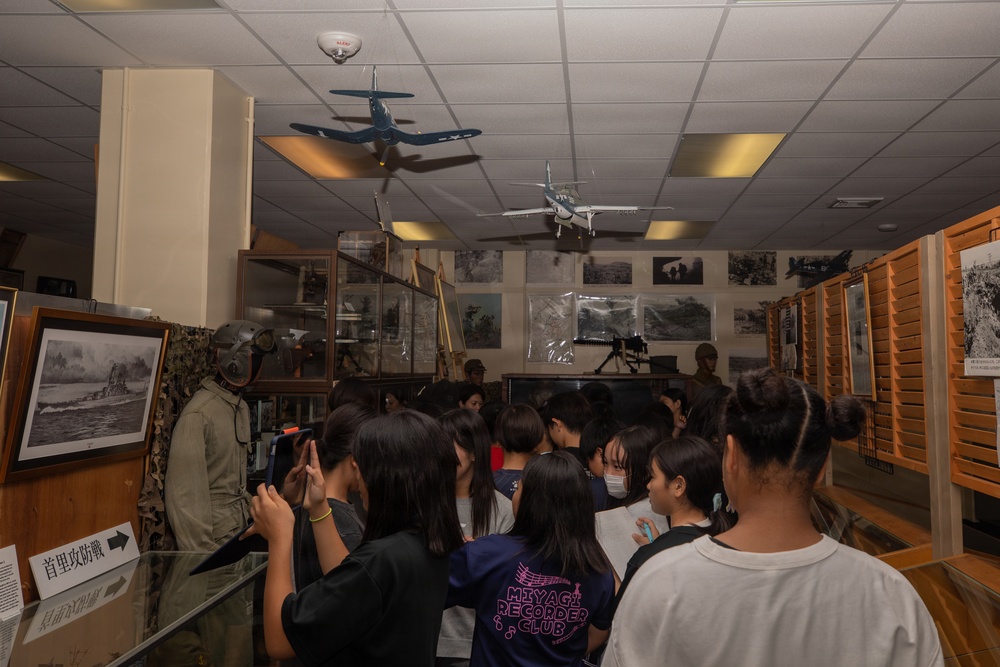 Local Okinawa Elementary students visit the Battle of Okinawa Museum aboard Camp Kinser