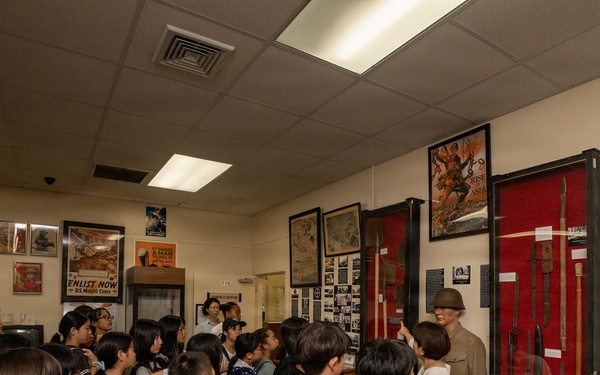 Local Okinawa Elementary students visit the Battle of Okinawa Museum aboard Camp Kinser