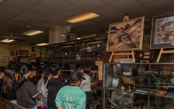 Local Okinawa Elementary students visit the Battle of Okinawa Museum aboard Camp Kinser