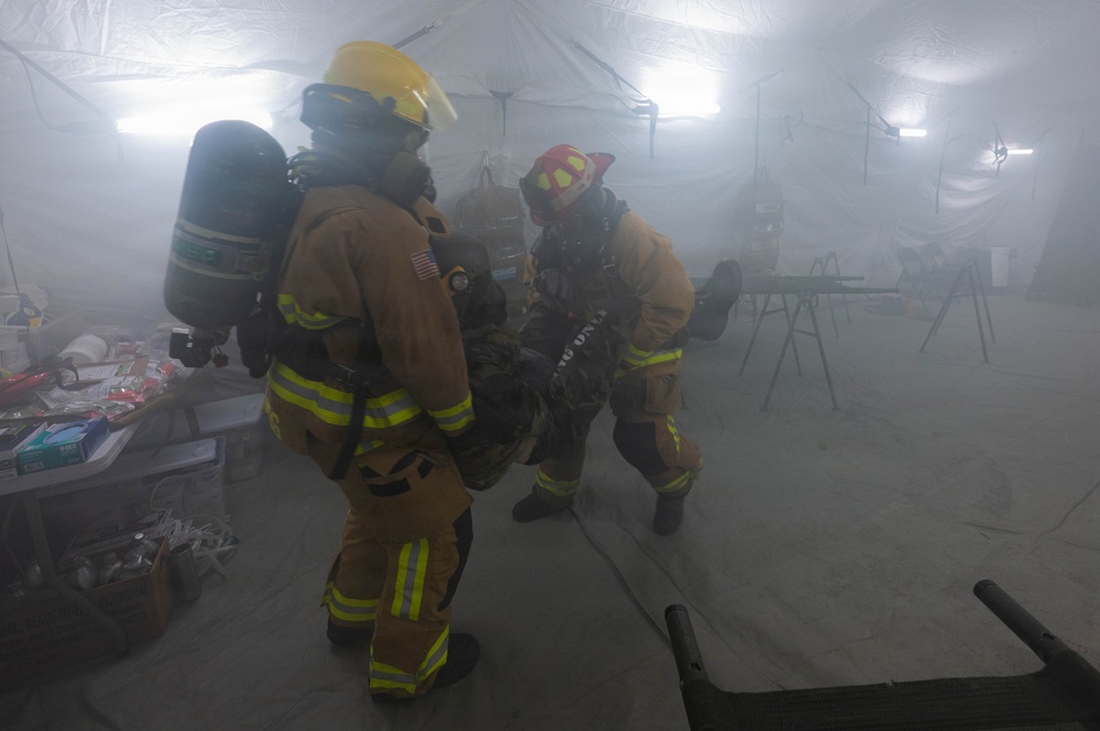 8th CES responds to simulated fire for Bev. Sent. 26-3