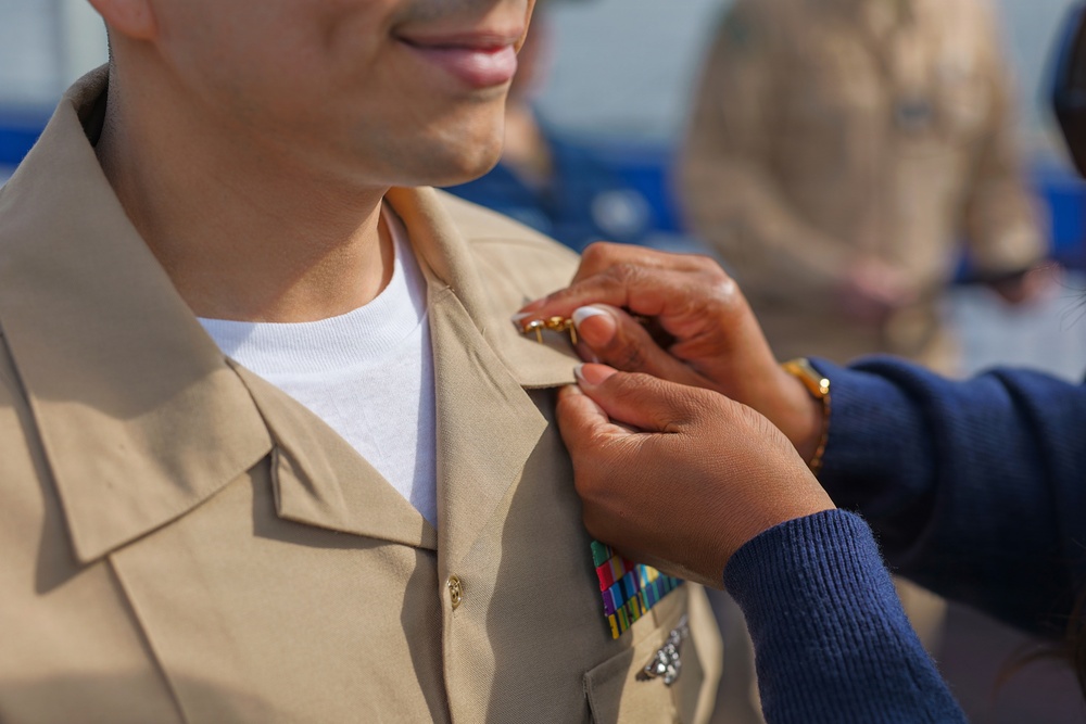 Future USS Cleveland command master chief promoted during commissioning week
