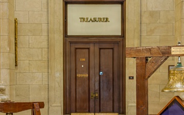 USS Cleveland Bells Displayed at Cleveland City Hall
