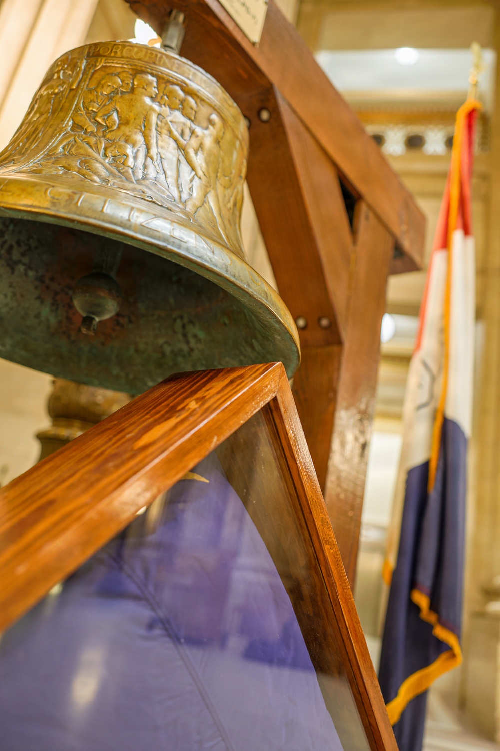 USS Cleveland Bells Displayed at Cleveland City Hall
