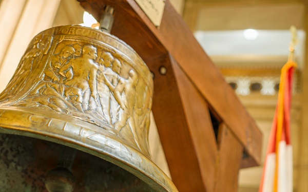 USS Cleveland Bells Displayed at Cleveland City Hall