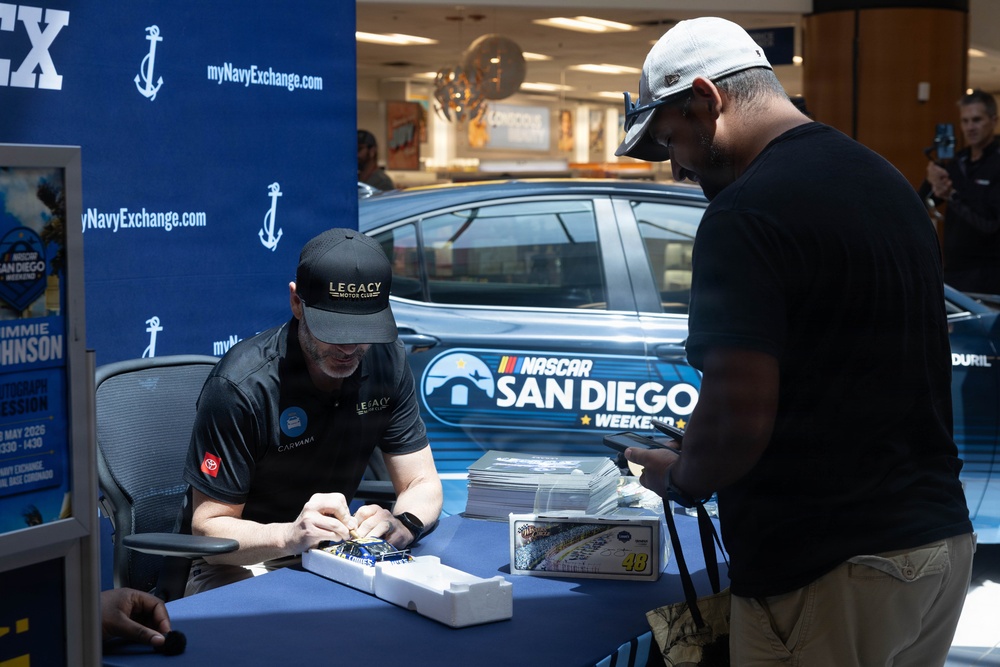 NASCAR driver autograph signing at NEX