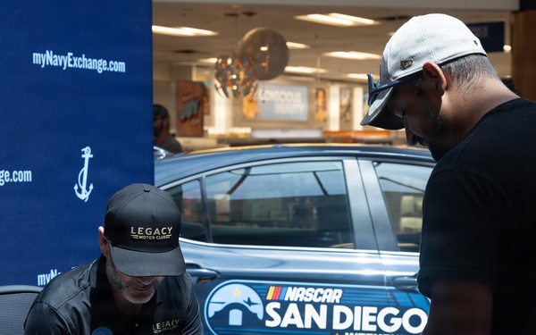 NASCAR driver autograph signing at NEX