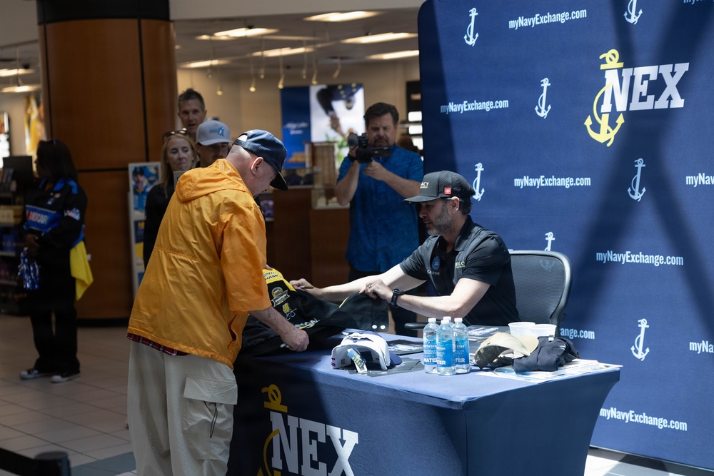 NASCAR driver autograph signing at NEX