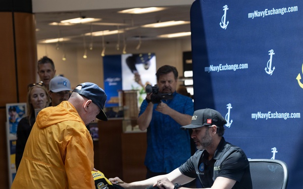 NASCAR driver autograph signing at NEX