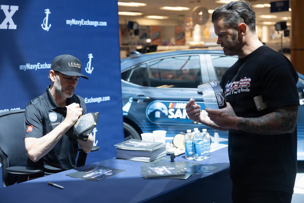 NASCAR driver autograph signing at NEX