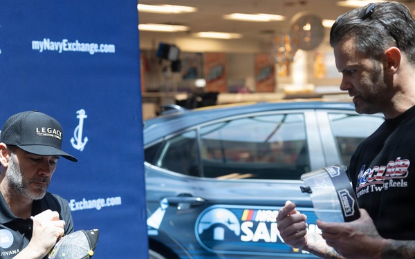 NASCAR driver autograph signing at NEX