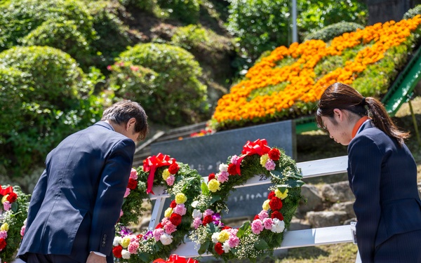 U.S. Ambassador to Japan, Mayor of Newport, R.I., and U.S. military commanding officers participate in 87th annual Black Ship Festival Official Ceremony in Shimoda, Japan