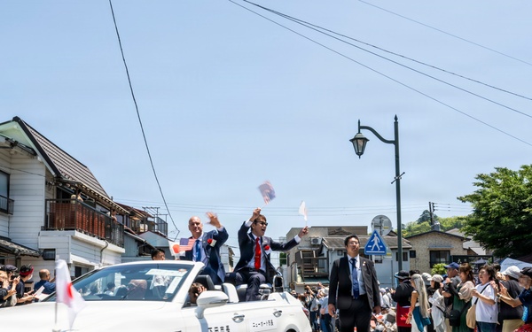 Mayor of Newport, R.I., and U.S. military members participate in 87th annual Black Ship Festival Official Parade in Shimoda, Japan