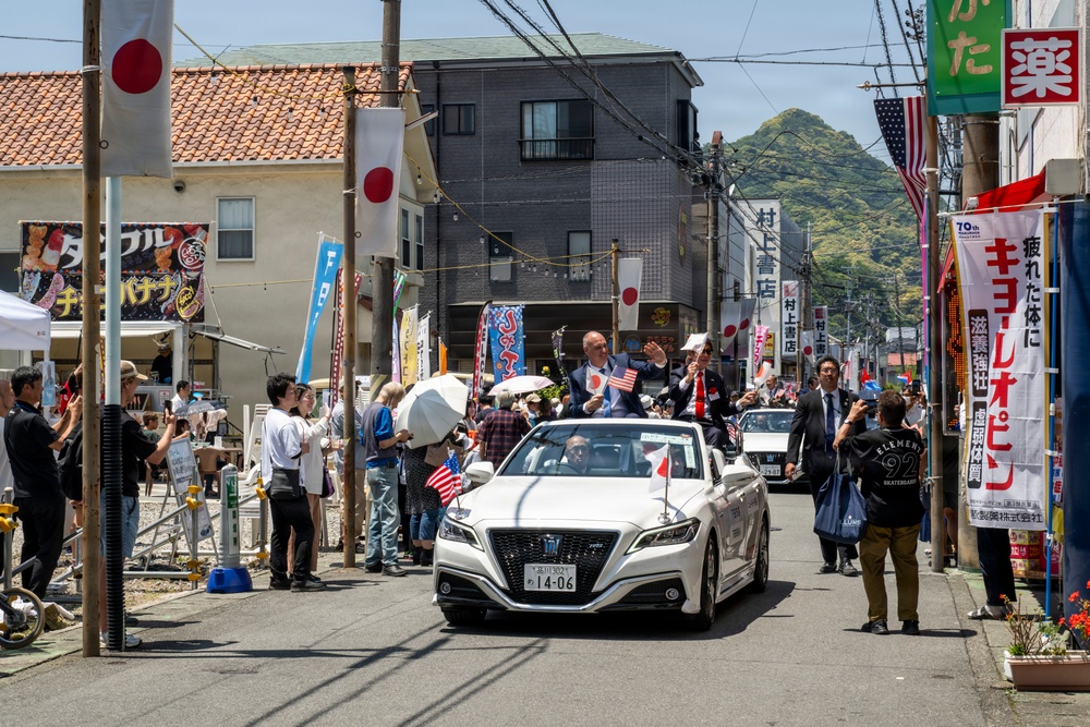 Mayor of Newport, R.I., and U.S. military members participate in 87th annual Black Ship Festival Official Parade in Shimoda, Japan