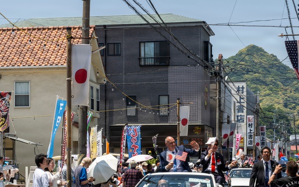 Mayor of Newport, R.I., and U.S. military members participate in 87th annual Black Ship Festival Official Parade in Shimoda, Japan