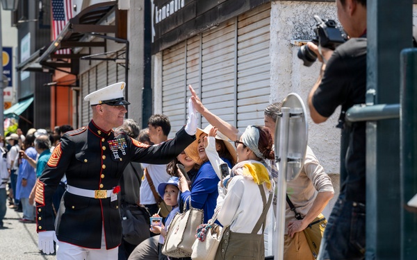 Mayor of Newport, R.I., and U.S. military members participate in 87th annual Black Ship Festival Official Parade in Shimoda, Japan