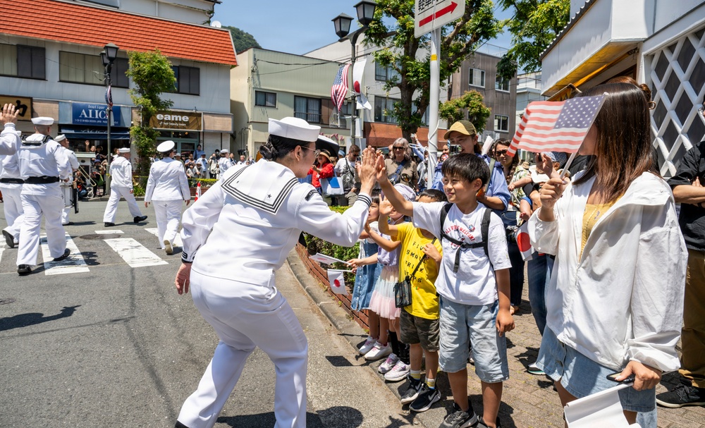 Mayor of Newport, R.I., and U.S. military members participate in 87th annual Black Ship Festival Official Parade in Shimoda, Japan
