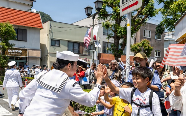 Mayor of Newport, R.I., and U.S. military members participate in 87th annual Black Ship Festival Official Parade in Shimoda, Japan