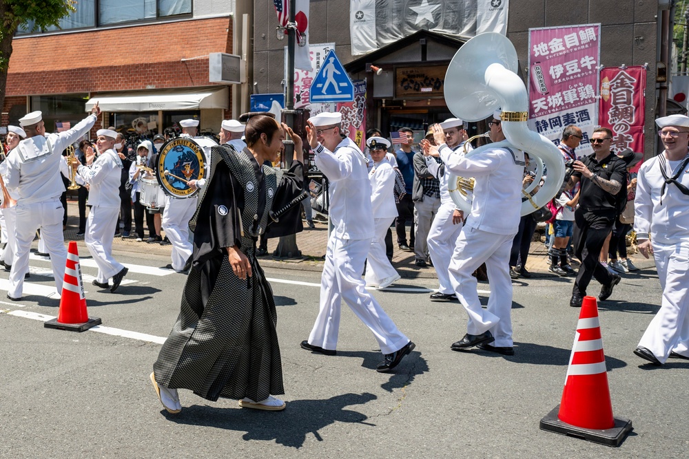 Mayor of Newport, R.I., and U.S. military members participate in 87th annual Black Ship Festival Official Parade in Shimoda, Japan